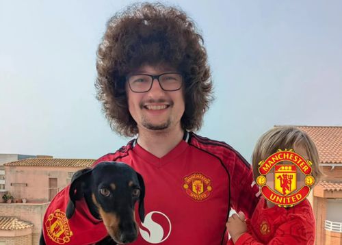 Frank Illet, pozând cu tunsoarea afro, în brațe cu copilul și câinele său / Foto: Instagram