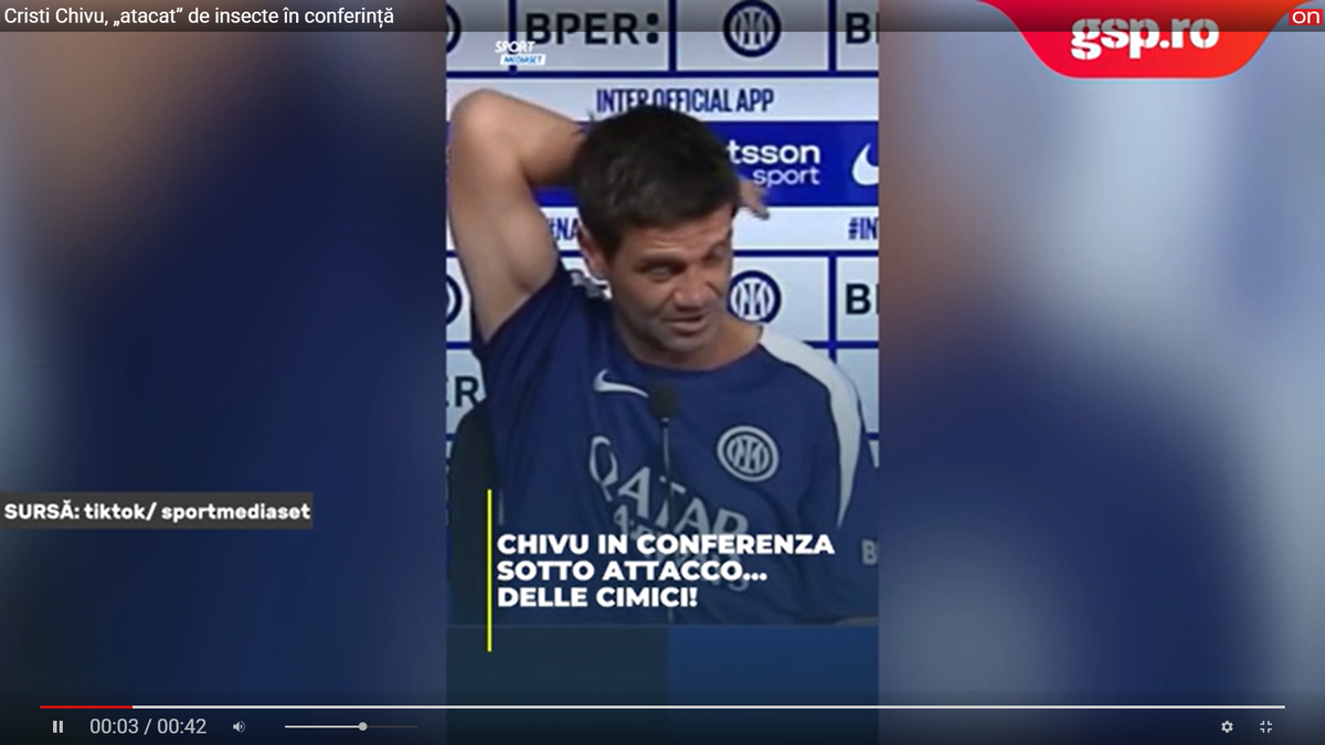 Viral! Cristi Chivu, „atacat” în conferință: „Băieți, a intrat în tricou!” » Cum s-a terminat totul