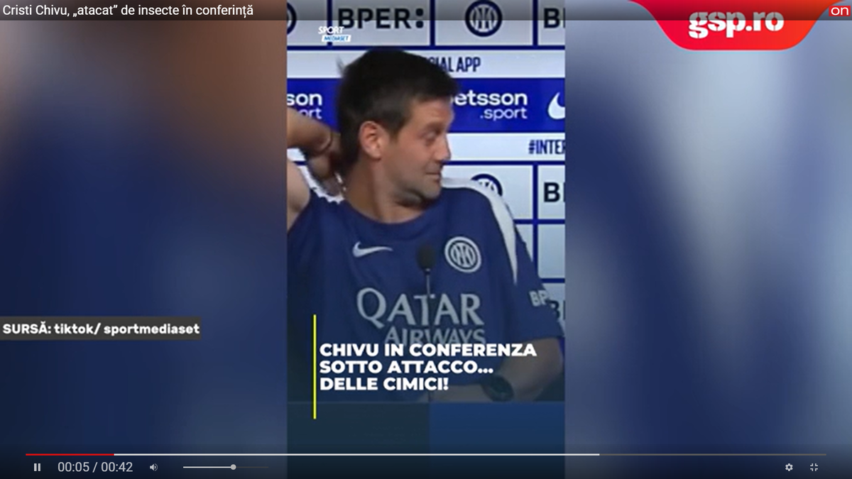 Viral! Cristi Chivu, „atacat” în conferință: „Băieți, a intrat în tricou!” » Cum s-a terminat totul