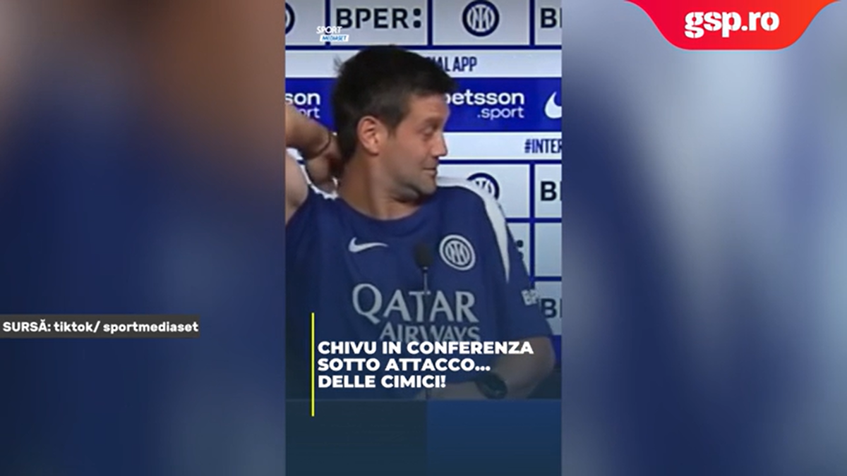 Viral! Cristi Chivu, „atacat” în conferință: „Băieți, a intrat în tricou!” » Cum s-a terminat totul