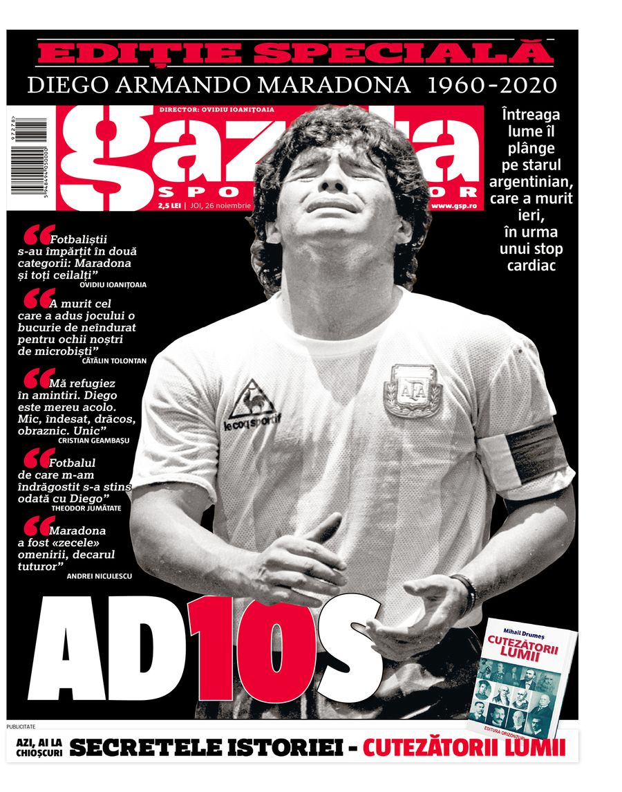 Prima pagină a Gazetei Sporturilor de joi, 26 noiembrie Prima pagină a Gazetei Sporturilor de joi, 26 noiembrie
