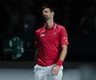 Novak Djokovic a fost învins de Jannik Sinner la simplu, după ce a avut 3 mingi de meci și calificare, iar apoi a pierdut și confruntarea de la dublu. Foto: Imago