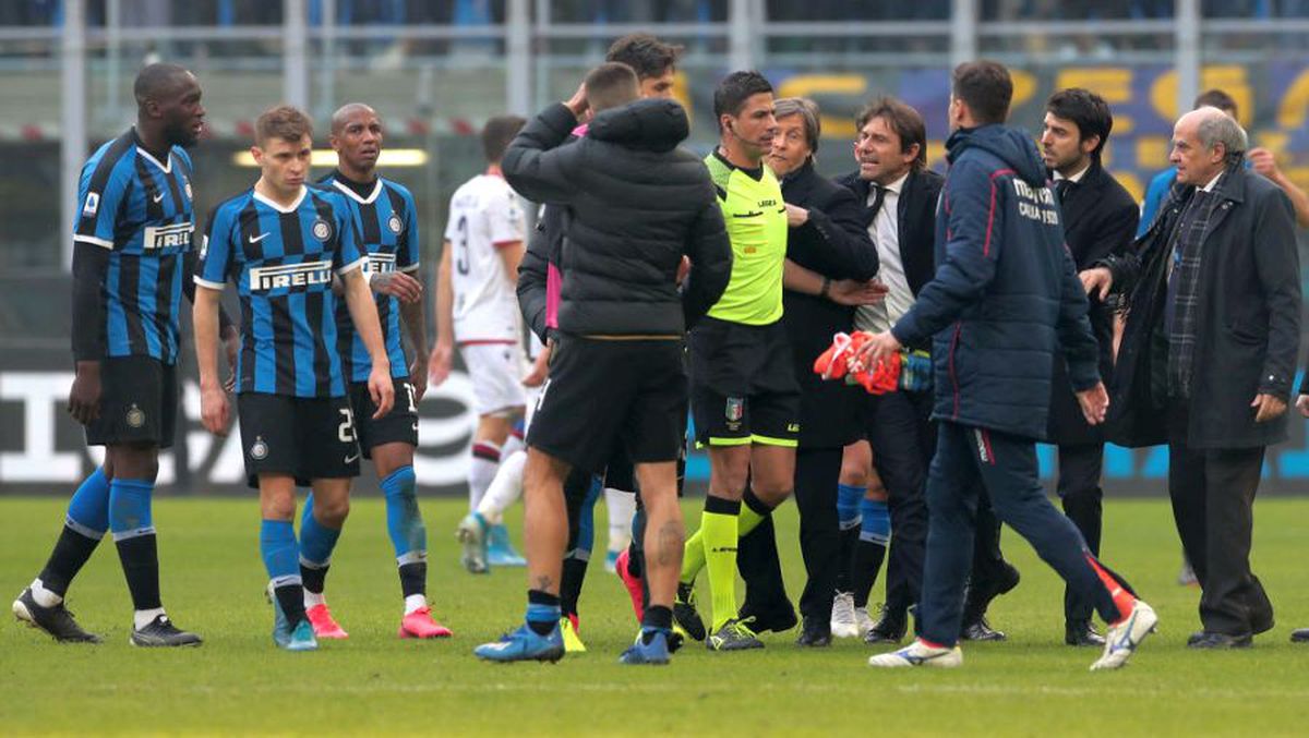 INTER - CAGLIARI 1-1 // FOTO Scandal în Serie A! Lautaro Martinez și Antonio Conte au sărit la gâtul arbitrului