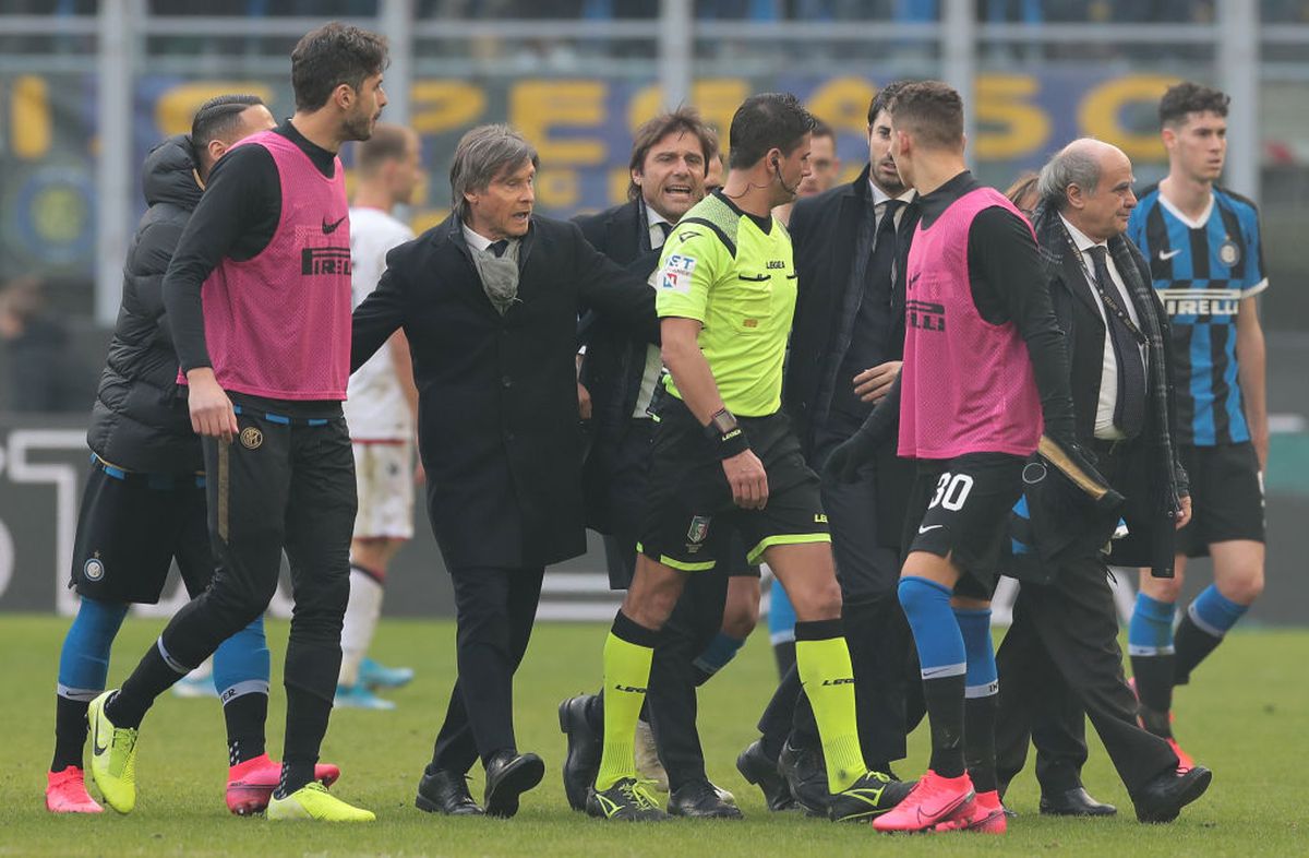 INTER - CAGLIARI 1-1 // FOTO Scandal în Serie A! Lautaro Martinez și Antonio Conte au sărit la gâtul arbitrului