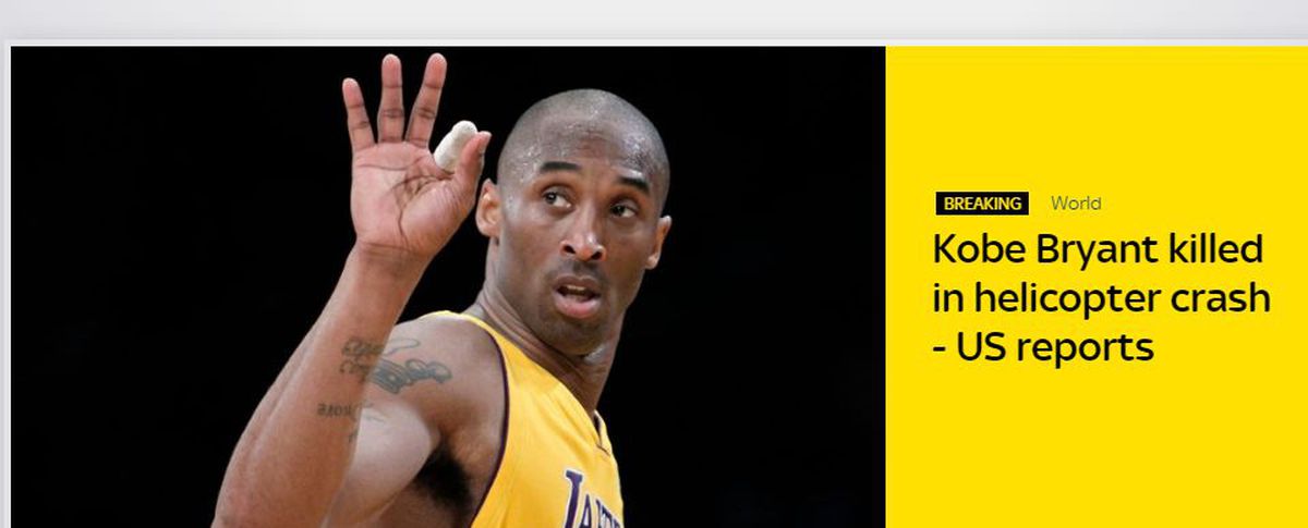 Kobe Bryant a murit! Reacțiile presei internaționale după dispariția fostului baschetbalist
