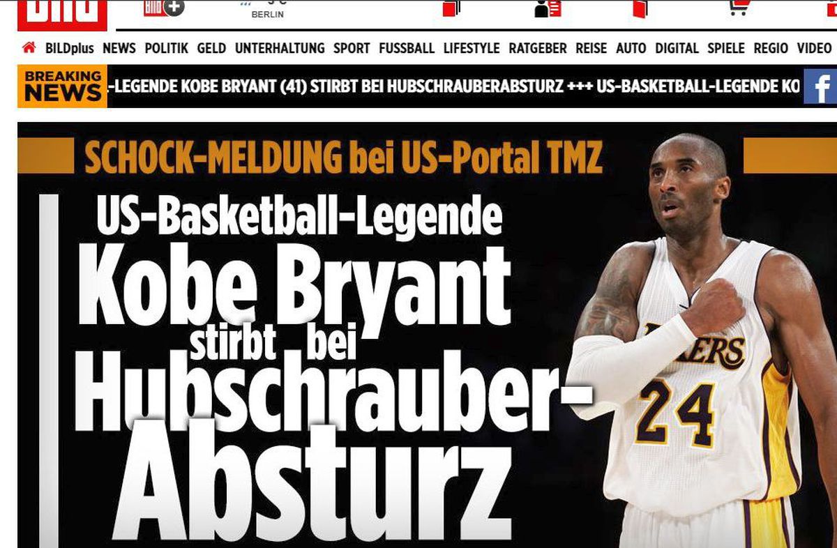 Kobe Bryant a murit! Reacțiile presei internaționale după dispariția fostului baschetbalist