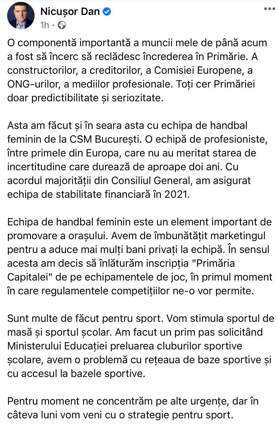 Nicușor Dan a fost la antrenamentul lui CSM București » Ce asigurări le-a dat Cristinei Neagu și coechipierelor sale: va mai fi echipă la CSM și în sezonul viitor?