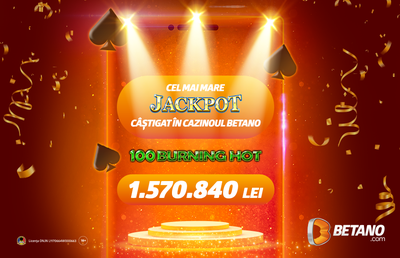 JACKPOT! Cei 1,5 milioane de lei sunt deja în cont. Cel mai mare câștig din istoria Cazinoului Betano a ajuns în Slatina