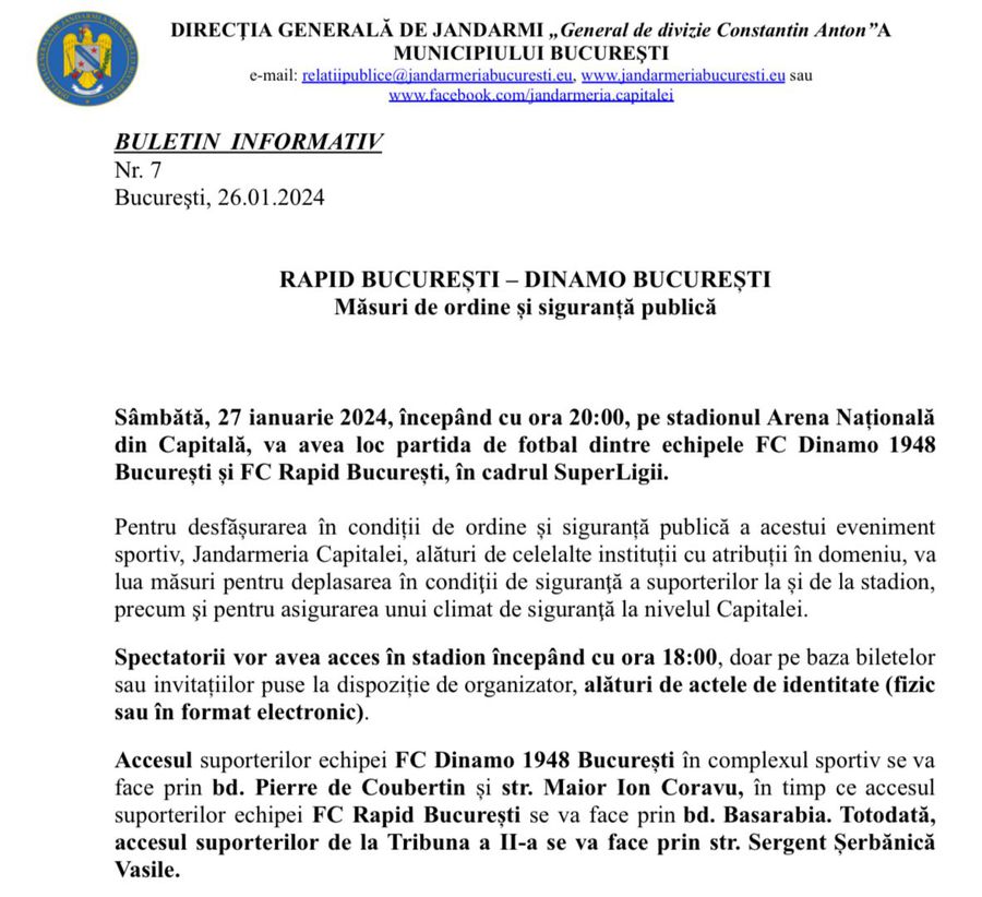 Anunțul oficial al lui Dinamo în privința biletelor pentru rapidiști + Jandarmeria nu știe cine e gazdă :D