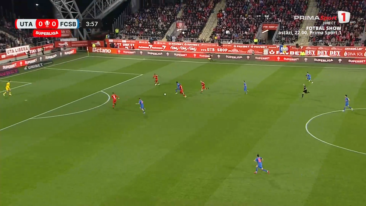 Ratare IMENSĂ în UTA - FCSB! » Fotbalistul campioanei s-a făcut de râs dintr-o poziție excelentă