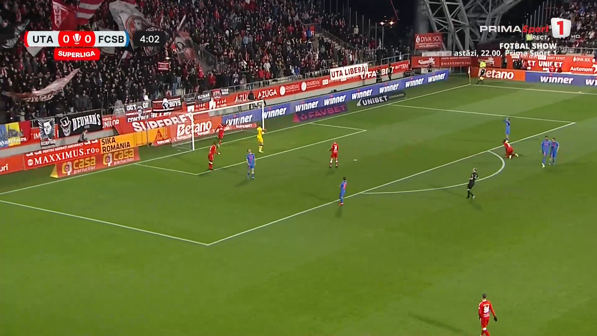 Ratare IMENSĂ în UTA - FCSB! » Fotbalistul campioanei s-a făcut de râs dintr-o poziție excelentă