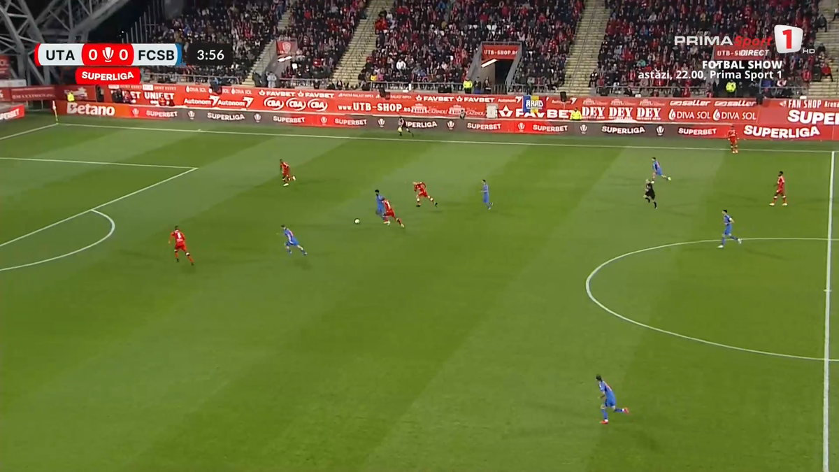 Ratare IMENSĂ în UTA - FCSB! » Fotbalistul campioanei s-a făcut de râs dintr-o poziție excelentă