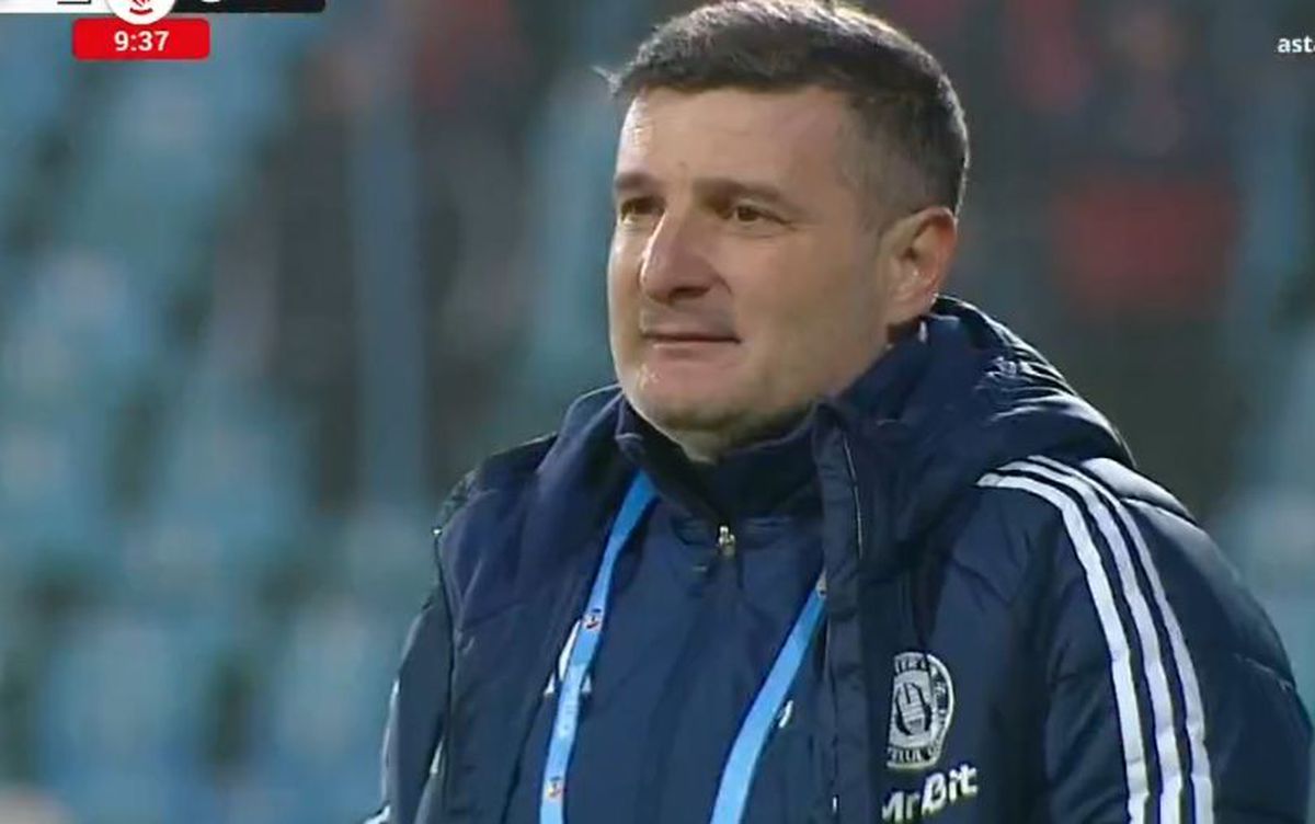Reacția lui Laszlo Balint la golul lui Nuno Pedo în Oțelul - Csikszereda