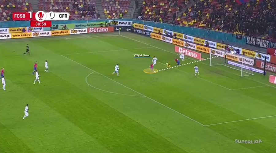 Concluzia e clară: Mihai Toma trebuia să marcheze cu CFR Cluj, însă nu fotbalistul de la FCSB a irosit cea mai mare șansă