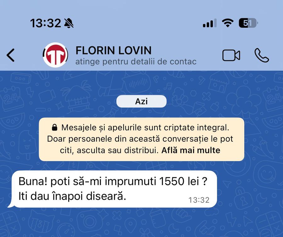 Mesajul primit de la Florin Lovin Florin Lovin, victima „Schemei 1.800”! Ce mesaje au primit apropiații și cum a reacționat fostul internațional: „Ca la balamuc!”