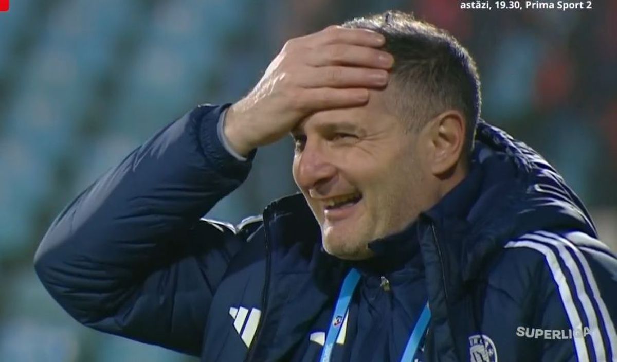 Reacția lui Laszlo Balint la golul lui Nuno Pedo în Oțelul - Csikszereda