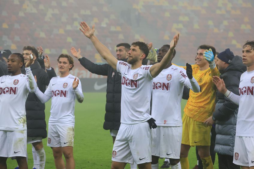 Tidiane Keita, Lorenzo Biliboc, Alibek Aliev, Sheriff Sinyan, Mihai Popa, Matei Ilie, în FCSB - CFR Cluj, 25 ianuarie 2026. Foto: Ionuț Iordache (GSP)