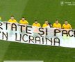 Mesaje de pace în Ucraina la derby-ul Rapid - Dinamo / FOTO: Capturi TV @Digi Sport 1