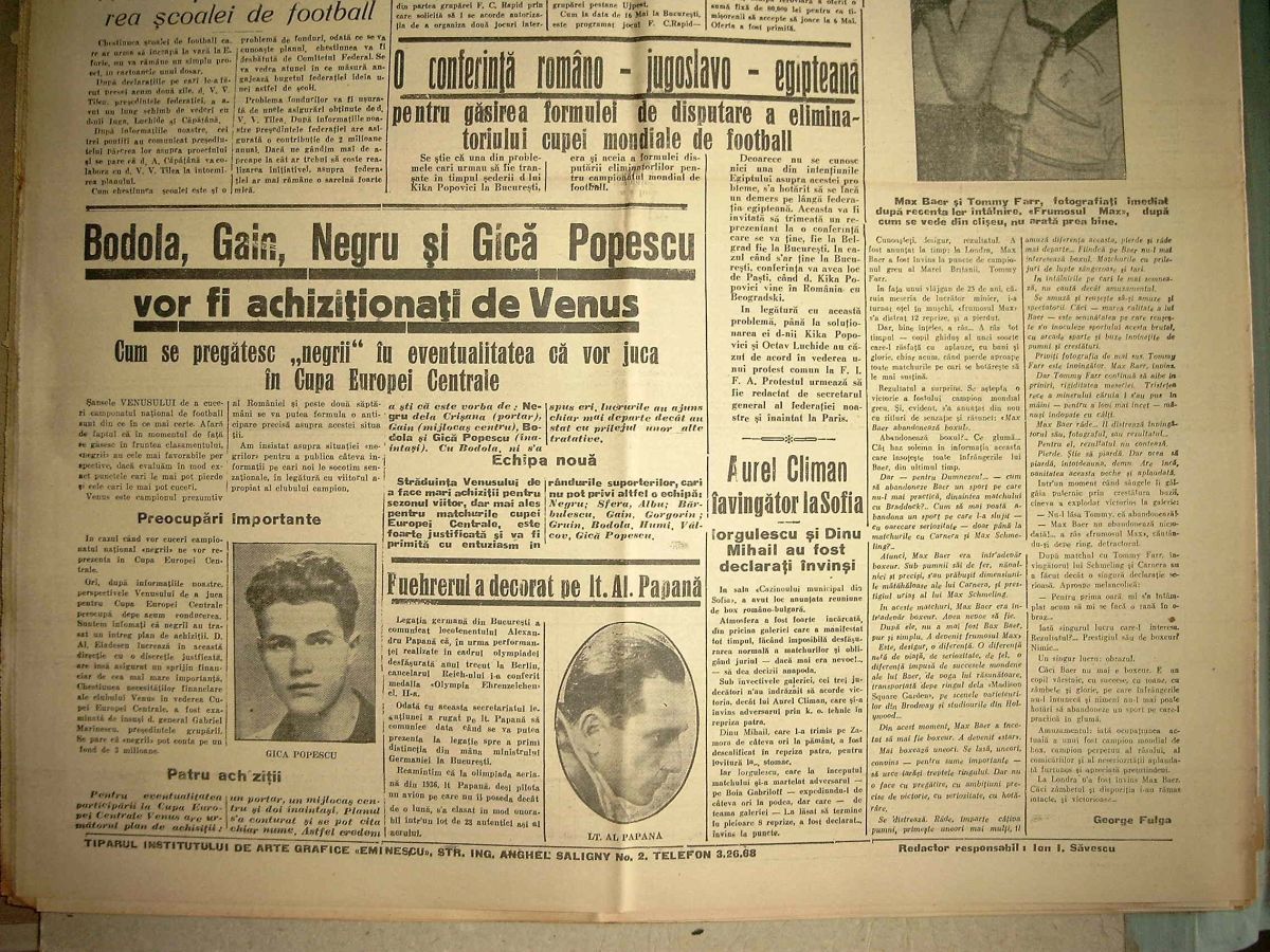 110 ani de la nașterea lui Bodola » Povestea transferului faraonic de la Oradea la Venus și un interviu fascinant cu cel mai mare atacant al anilor '30-'40