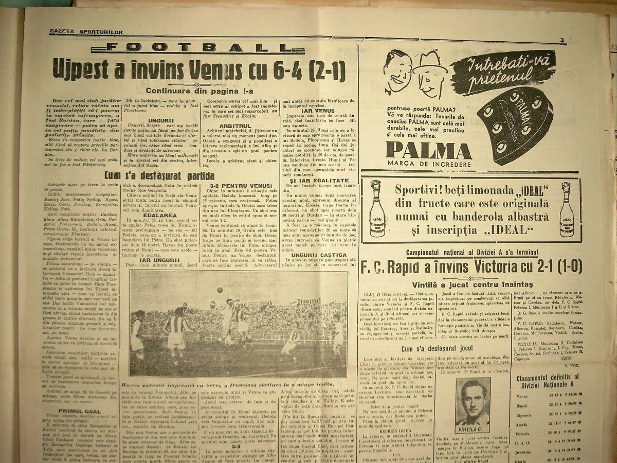 110 ani de la nașterea lui Bodola » Povestea transferului faraonic de la Oradea la Venus și un interviu fascinant cu cel mai mare atacant al anilor '30-'40