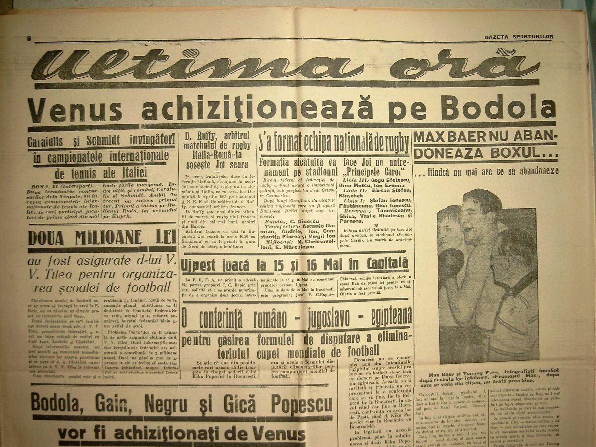 110 ani de la nașterea lui Bodola » Povestea transferului faraonic de la Oradea la Venus și un interviu fascinant cu cel mai mare atacant al anilor '30-'40