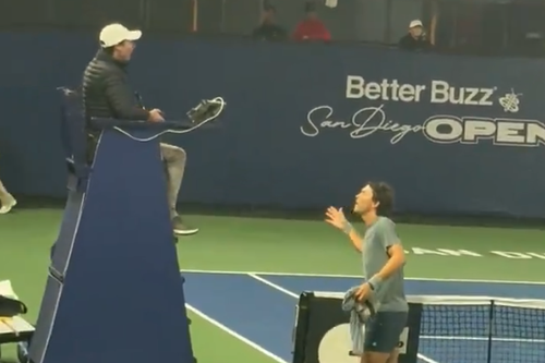 Tristan Boyer, nervos la finalul unui meci din cadrul San Diego Challenger/Foto: captură X