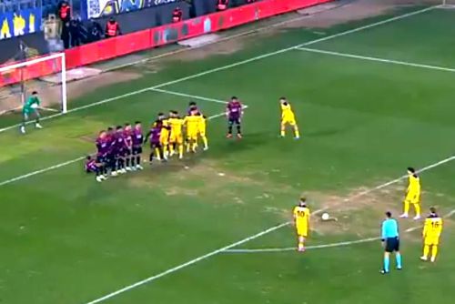 Dorin Rotariu, execuție de efect din lovitură liberă în Cupa Turciei, foto: captură X