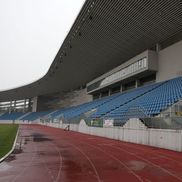 Stadionul din Târgu Jiu în februarie 2026. Imagini surprinse în interiorul și în exteriorul arenei de 12.000 de locuri / FOTO: Andrei Furnigă (GSP)