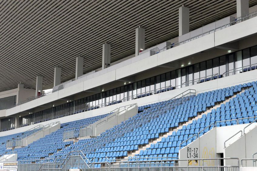Stadionul din Târgu Jiu în februarie 2026. Imagini surprinse în interiorul și în exteriorul arenei de 12.000 de locuri / FOTO: Andrei Furnigă (GSP)