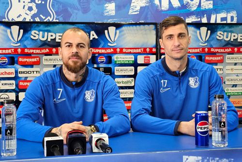 Denis Alibec și Ionuț Larie, la conferința de presă înaintea duelului cu CFR Cluj