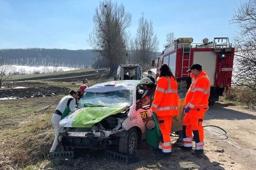 Accidentul petrecut la PS2 în Raliul Brașovului // foto: raliulbrasovului.ro