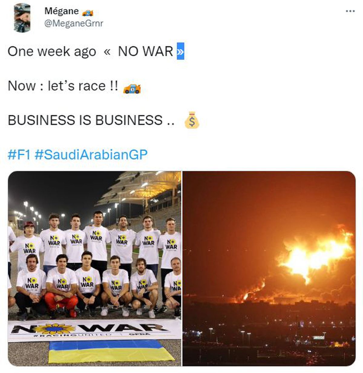 Val de sarcasm și de meme-uri împotriva șefilor Formula 1, după atacul dronelor în apropierea circuitului » „Cad rachete, dar afacerile sunt afaceri”