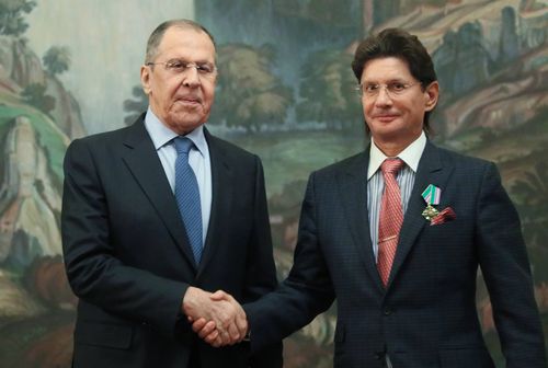 Sergey Lavrov, Ministrul de Externe al Rusiei (stânga) și Leonid Fedun, patron Spartak Moscova (dreapta)/ foto: Imago