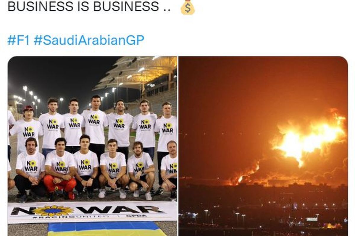 Val de sarcasm și de meme-uri împotriva șefilor Formula 1, după atacul dronelor în apropierea circuitului » „Cad rachete, dar afacerile sunt afaceri”