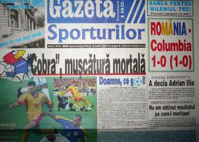 „Sunt puternici acești români” » Ce scria presa din România după ce „tricolorii” au învins Columbia în ’98. Editorial critic al lui Păunescu: „Naționala a luptat mai degrabă cu compatrioții”