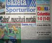 Prima pagină din Gazeta Sporturilor, după România - Columbia 1-0 din 1998