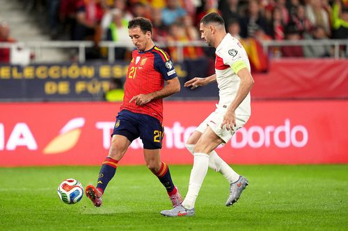 Merih Demiral, aici într-un meci contra Spaniei // foto: Guliver/gettyimages