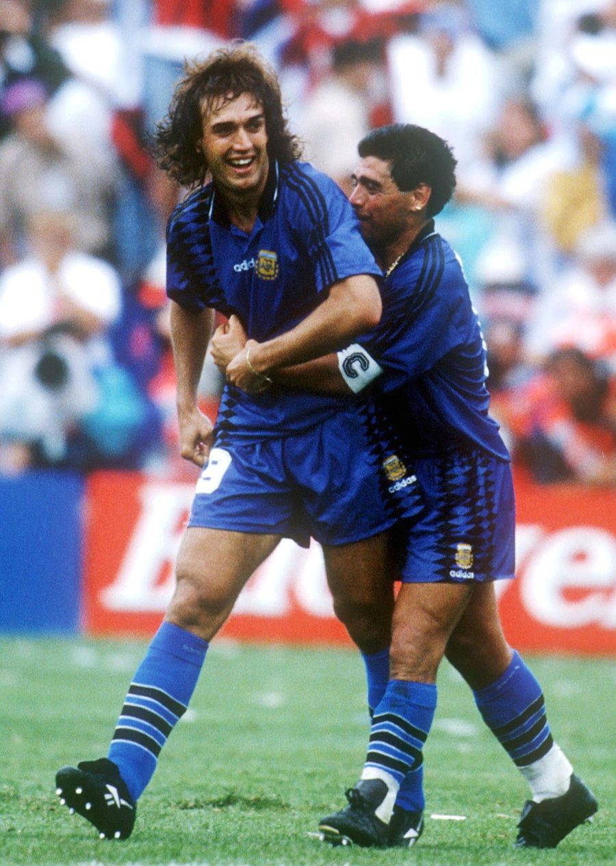 Gabriel Batistuta și Diego Maradona, Campionatul Mondial din 1994 // FOTO: Getty Images Gabriel Batistuta, declarații cutremurătoare despre moartea lui Maradona: „Sper să nu pățească la fel și Messi”