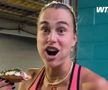 Aryna Sabalenka a gustat cel mai scump hot-dog din lume. Foto: X.com