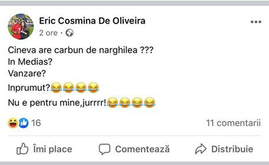 Preocupările lui Eric de Oliveira în izolare: „Are cineva așa ceva de vânzare? Nu e pentru mine, jur :))”