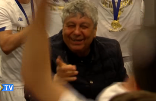 Mircea Lucescu, așa cum nu l-ați mai văzut! A fost aruncat în sus și udat cu șampanie în vestiar