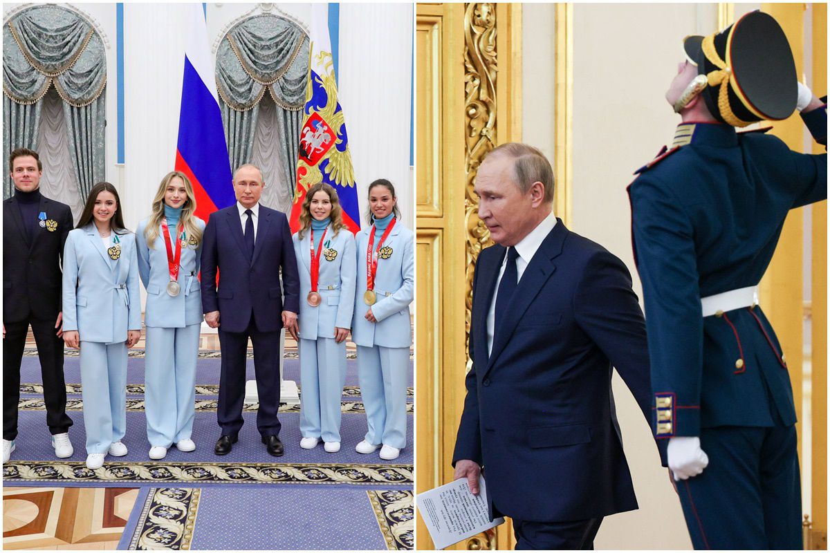 Campionii olimpici ai Rusiei, primiți azi de Putin doar după „o carantină obligatorie” » Imagini și detalii din spatele ușilor închise de la Kremlin