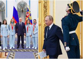 Campionii olimpici ai Rusiei, primiți azi de Putin doar după „o carantină obligatorie” » Imagini și detalii din spatele ușilor închise de la Kremlin