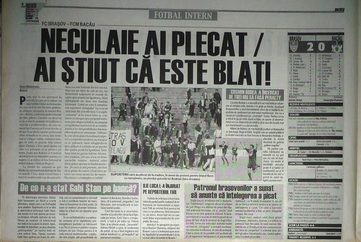 Blat Brasov - Bacau mai 2001