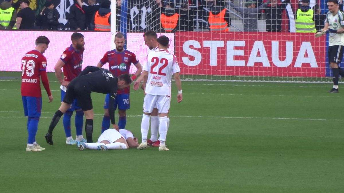 FOTO Accidentare Dani Iglesias în CSA Steaua - Dinamo