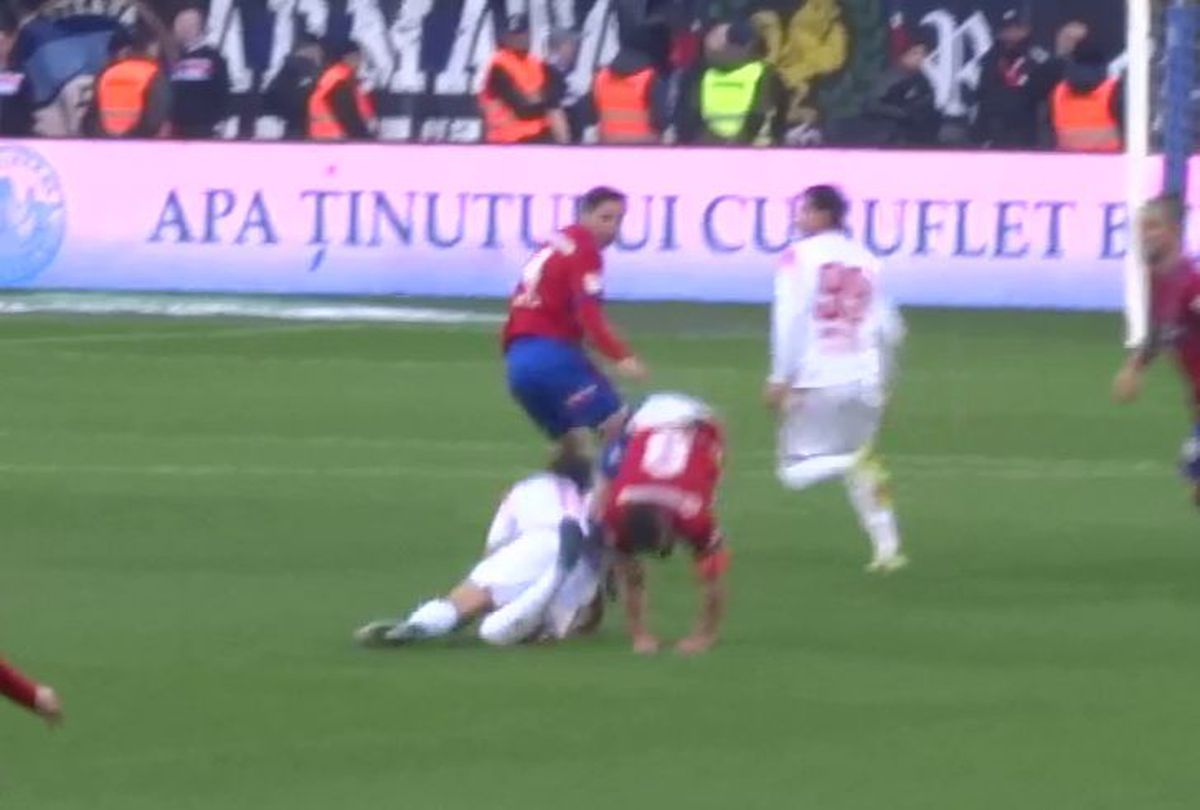 FOTO Accidentare Dani Iglesias în CSA Steaua - Dinamo