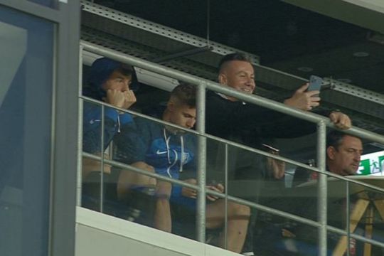 Louis Munteanu și Mihai Popescu, la Dinamo - Voluntari / FOTO: Capturi TV @Digi Sport 1