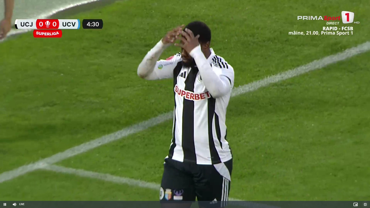 Mamadou Thiam, ratare uluitoare în U Cluj - Universitatea Craiova