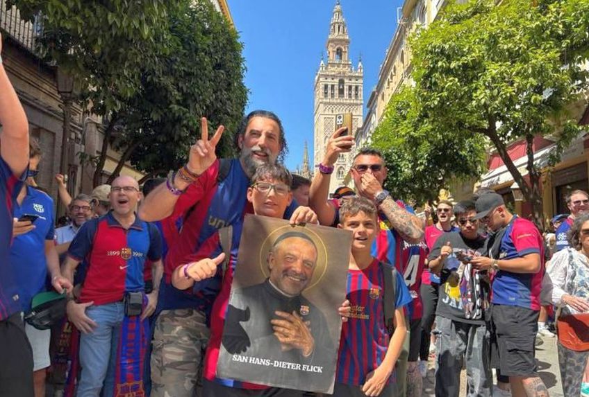Imaginea zilei la Sevilla, înaintea meciului Barcelona - Real Madrid