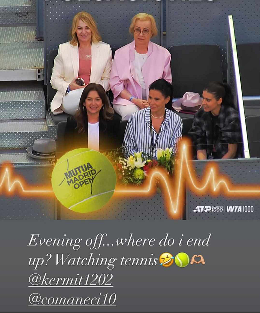 Sorana Cîrstea și Nadia Comăneci, împreună la Madrid Open: „Seară liberă...și unde ajung?”